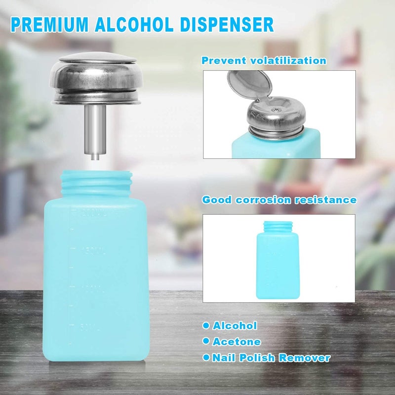 JETEHO 2 Pack 200ml Push Down Alcohol Dispenser Pump Bottle Methanol Container - Image 3